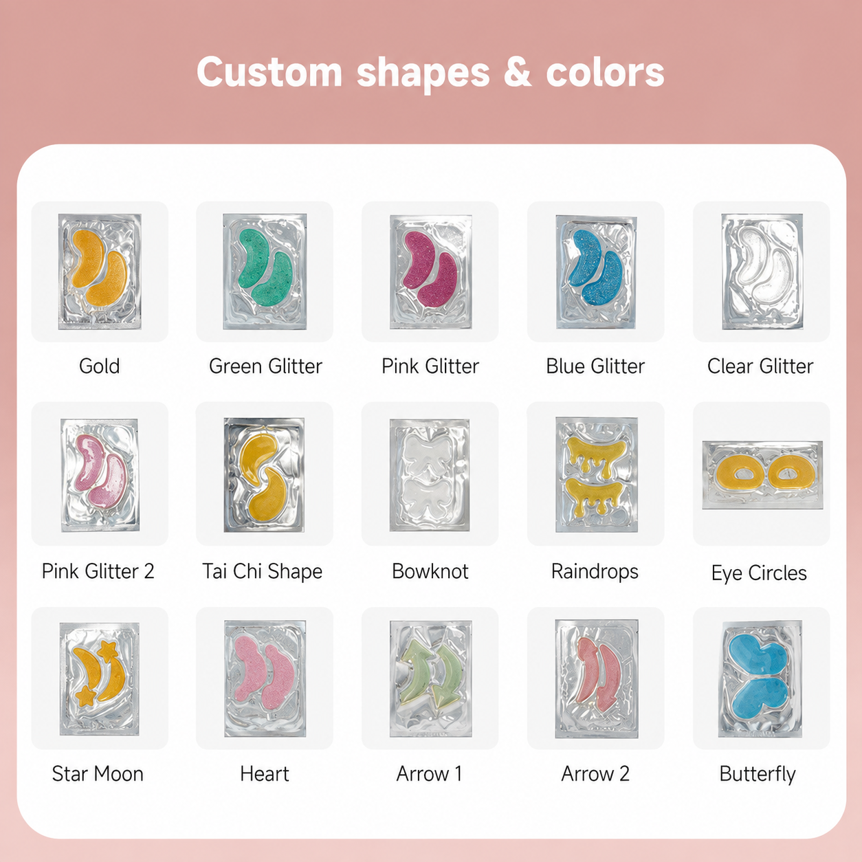 Custom eye patch shapes and colors