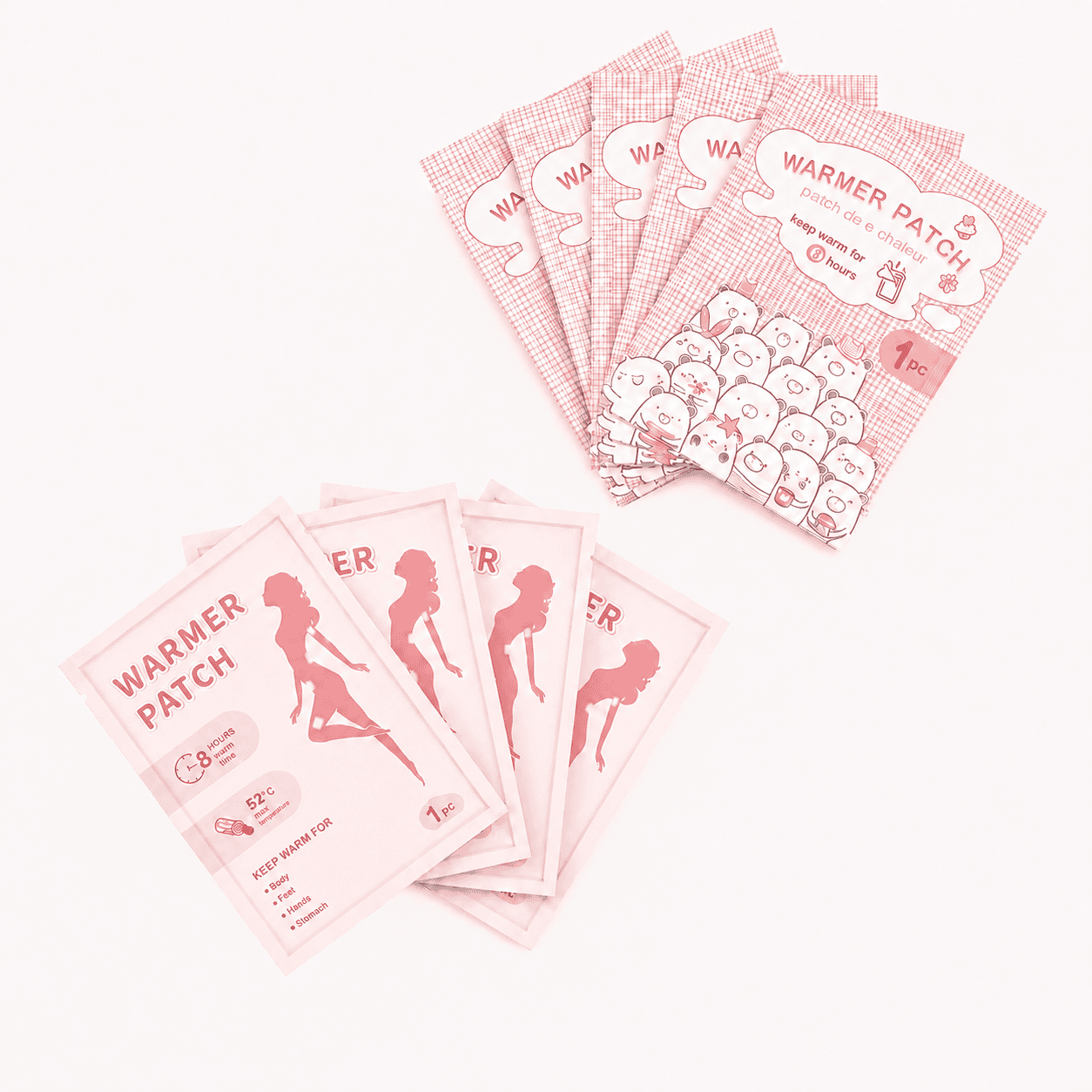 Warm patch sachets in multiple packaging designs