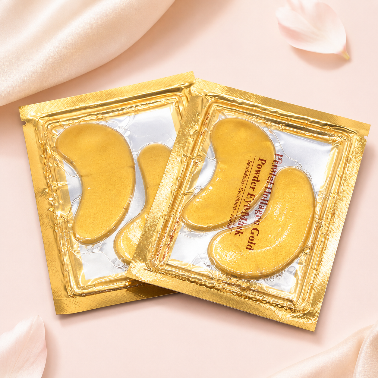 Gold collagen eye mask packaging