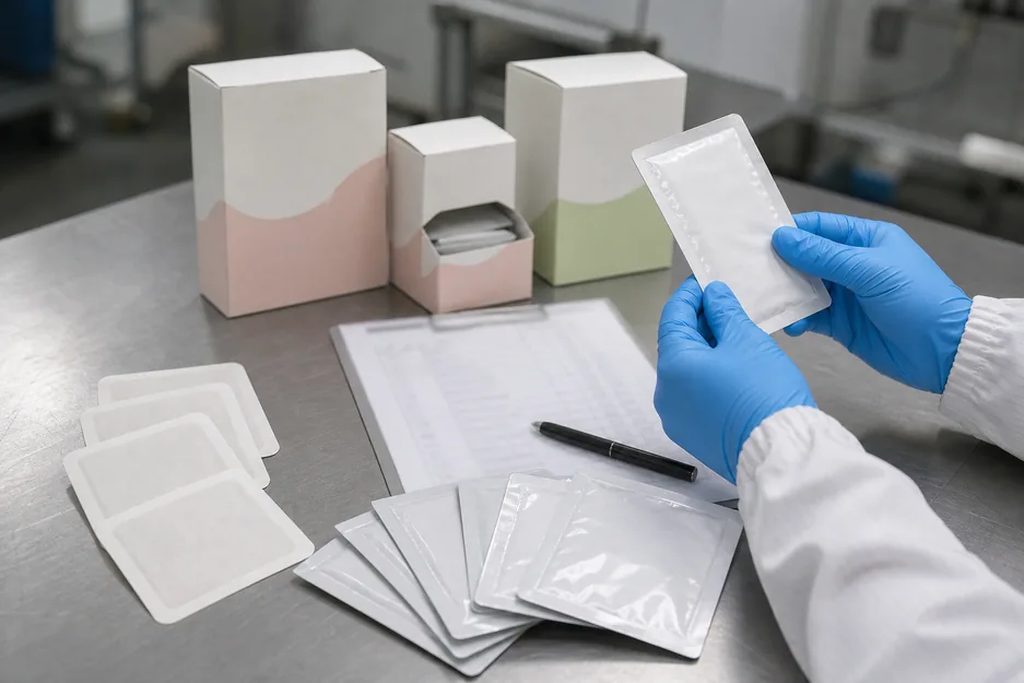 Realistic heating patch sourcing inspection with samples and sealed packaging
