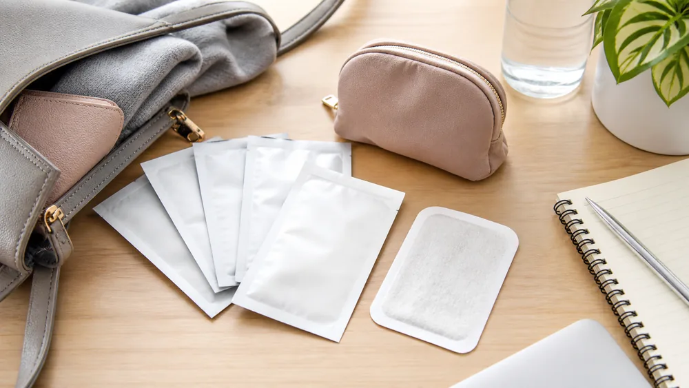 Portable menstrual heating patches for work and travel