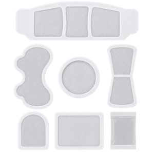Warm patch die-cut shape options including rectangle, butterfly, circle, hourglass, arch, square and pouch